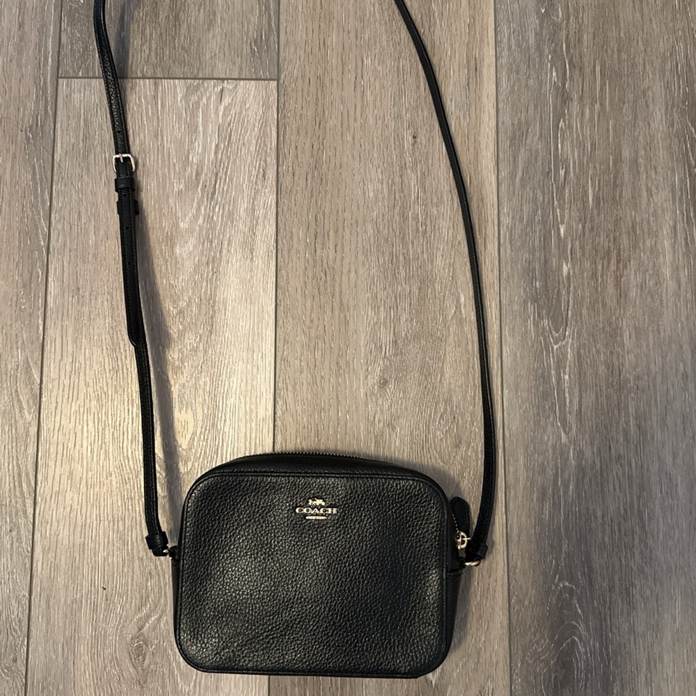 Coach Black Pebbled Leather Crossbody Bag